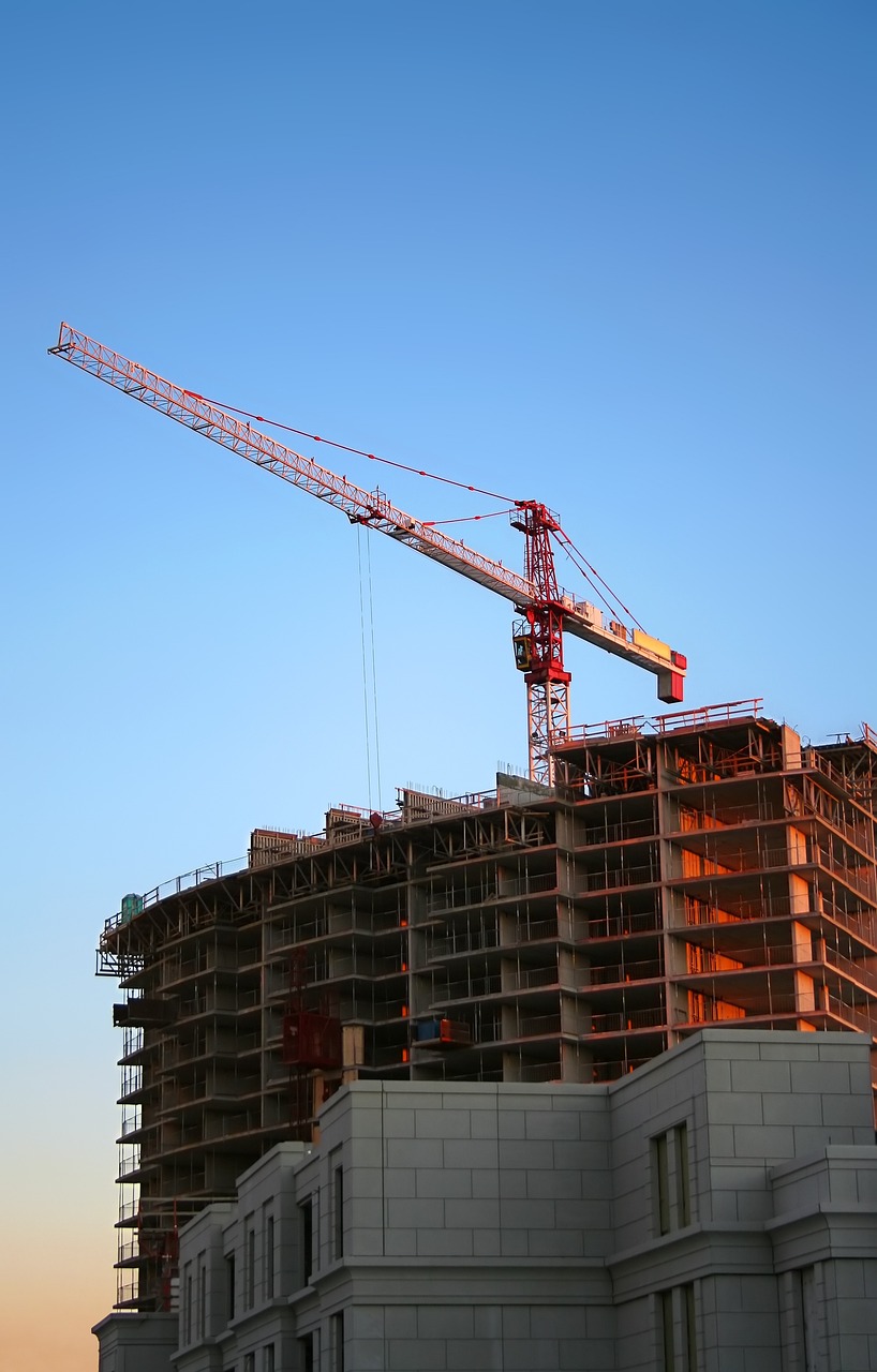 Cranes over the site