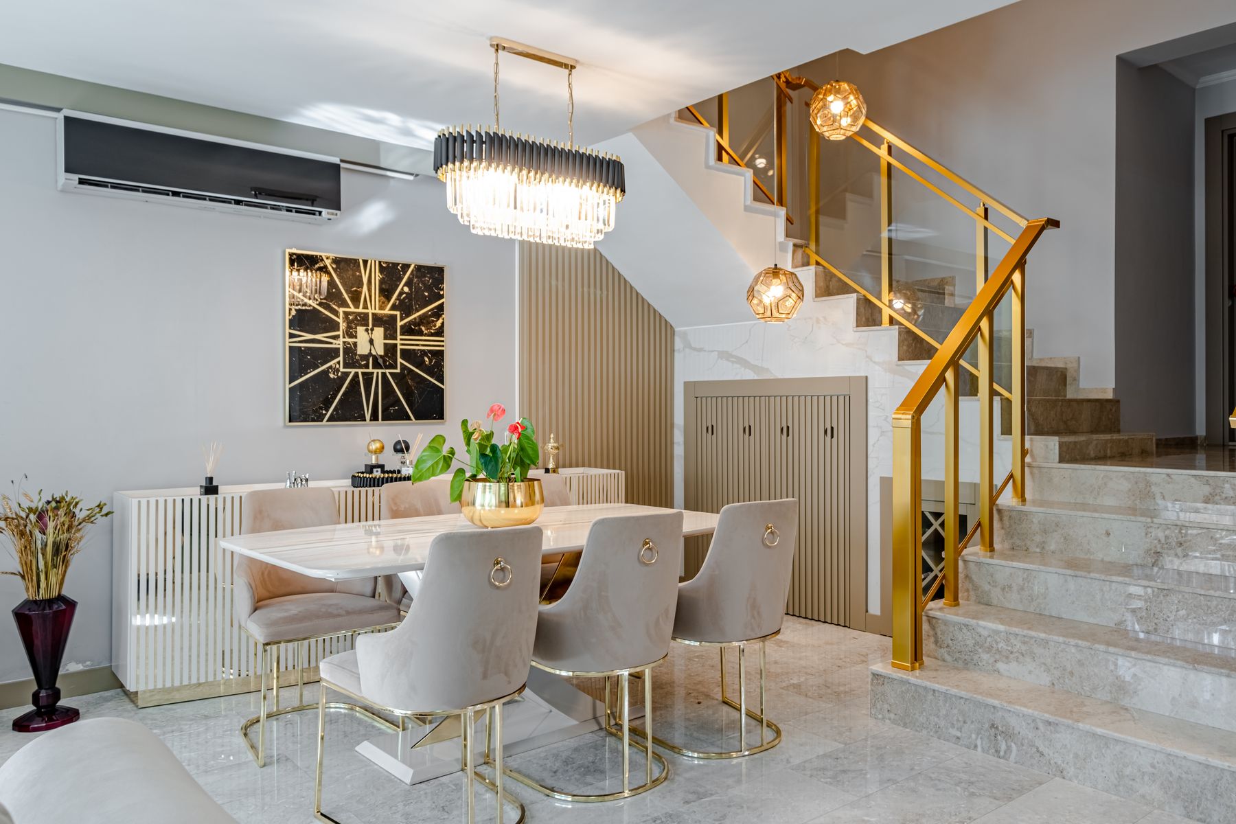 Dining space in the show residence